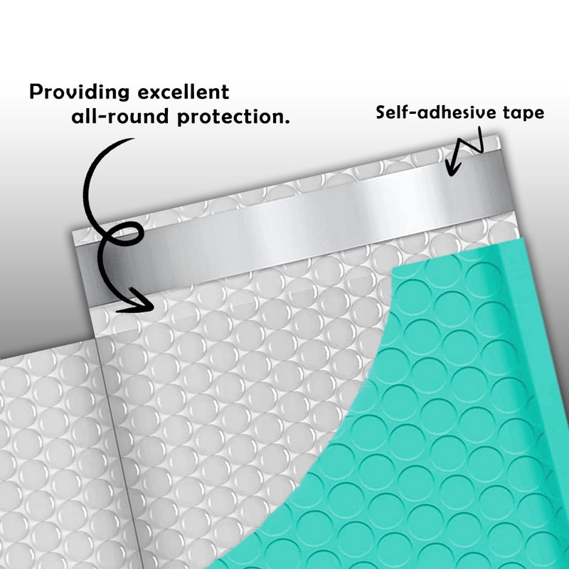Yens Poly Bubble Mailers 6x10 25 Pack Teal Waterproof Self Seal Adhesive Shipping Bags, Cushioning Padded Envelopes for Shipping, Mailing, Packaging Usable 6x9 - Image 3